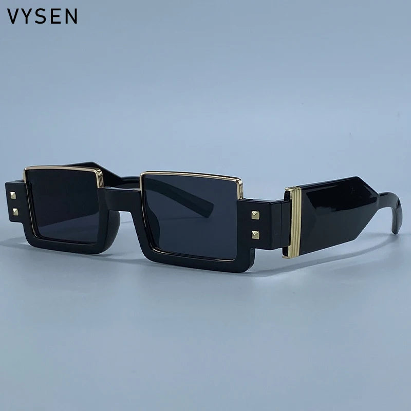 Steampunk Square Sunglasses Men Luxury Brand Y2K Punk Small Frame