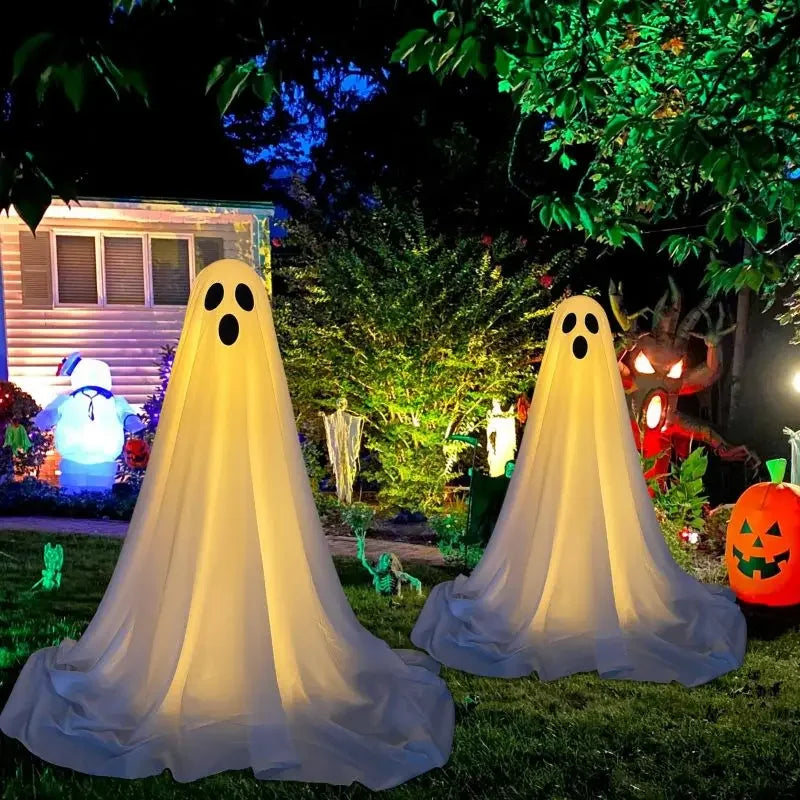 Spooky Ghost Halloween Decor Light Strings Battery  Home Decor  Standing Ghost Porch Courtyard Standing Halloween Decoration
