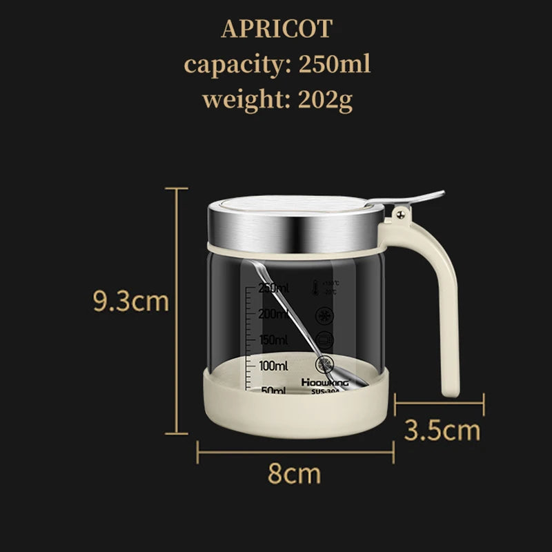 1pc Spices Glass Seasoning Jar with Spoon Sugar Bowl Salt Shaker Seasoning Container Kitchen Supplies Storage Set Spice Boxes