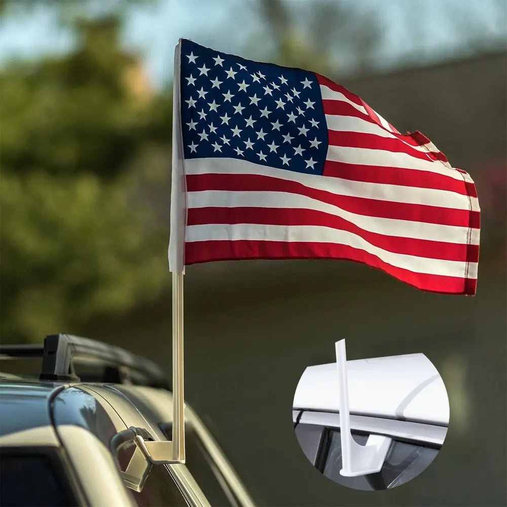 Aerlxemrbrae  Customized 30x45cm  car flags polyester fiber flags with 45cm plastic flagpoles