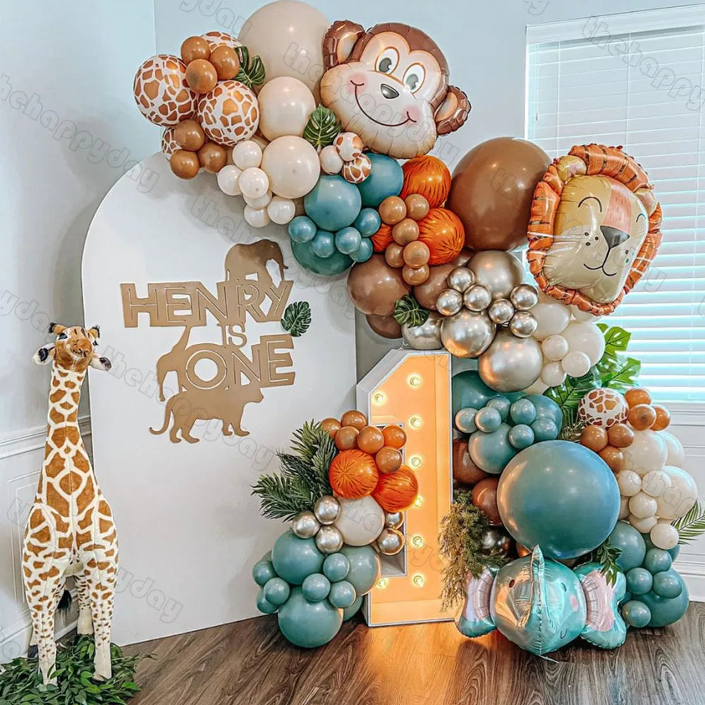 10/5/1Pc Brown Beige Cream 18inch Heart Balloons Cream Number Balloons 1 2 3 4 5 6 Birthday Number Foil Balloon Helium Air Globo