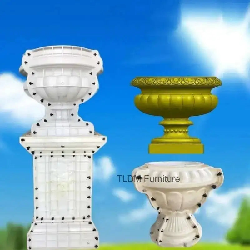 Plastic Thickened ABS Flowerpot Mold Cement Mold for Garden Balcony Fence Square Column Pier Roman Column Concrete Bonsai Mold