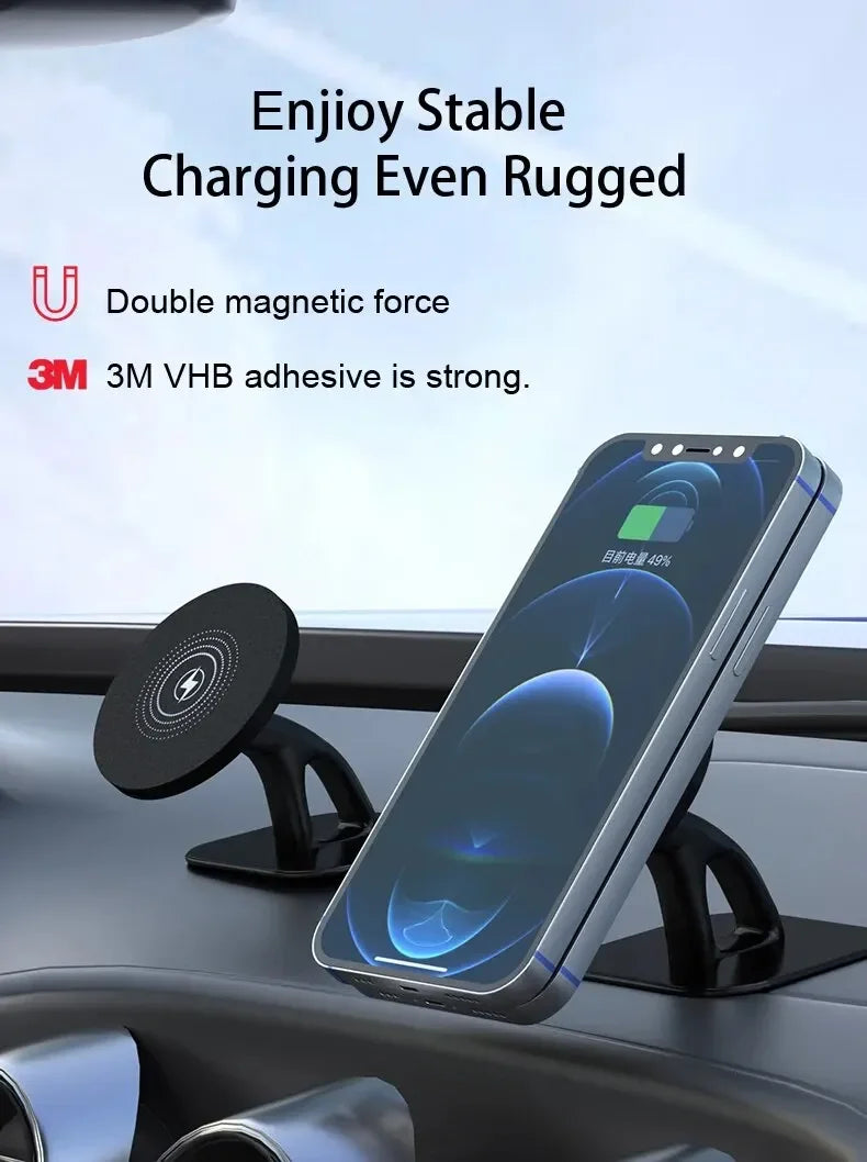 Magnetic Car Wireless Charger Magnet Fast Charging Station Car Phone Holder Mount for iPhone 17 16 15 14 13 Pro Max Min Macsafe