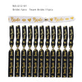 Bride Adjustable Wrist Strap with Sliding Buckle Team Bride Single Party Gold Sparkling Pink Ribbon Hen Party