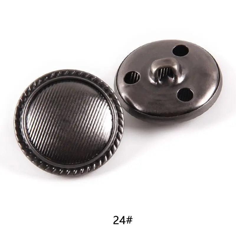 10pcs 15/20/25mm Metal Vintage Coat Suit Uniform Button Retro Copper Buttons Round Shank button DIY Sewing Ornaments