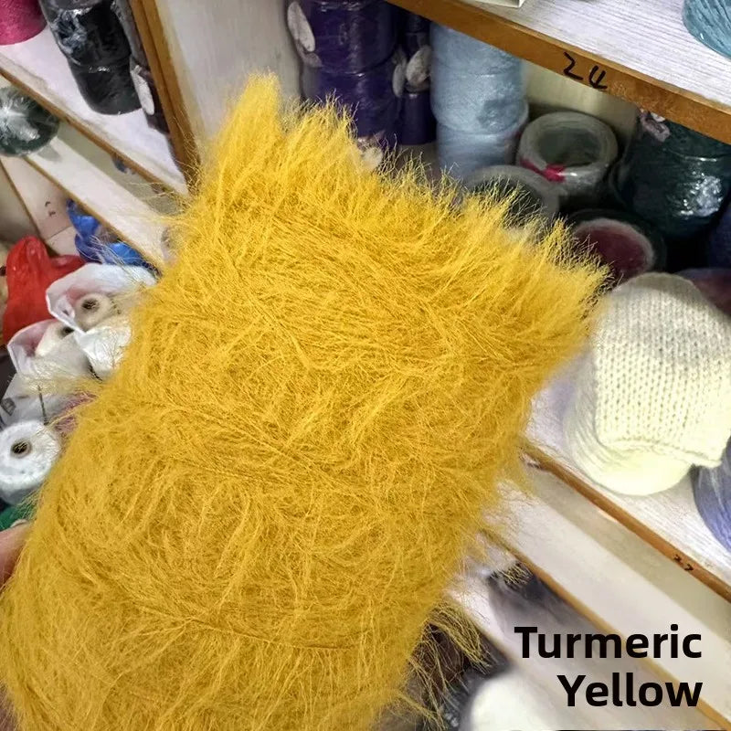 Long Hair  Fur Yarn 500g Simulation Smooth Soft Non Shedding Woolen Sweater Hat Yarn for Hand Knitting Winter Fashion
