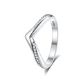 925 Sterling Silver Heart CZ Stackable Ring