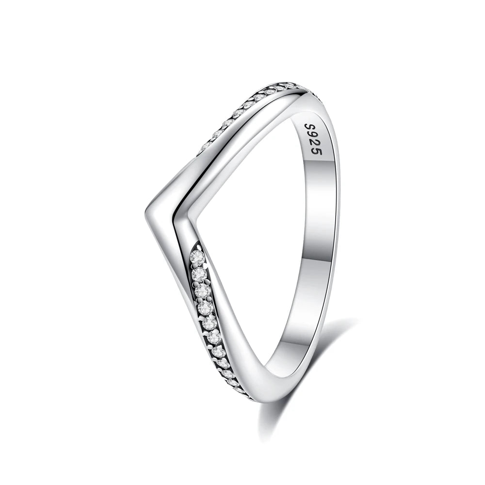 925 Sterling Silver Heart CZ Stackable Ring