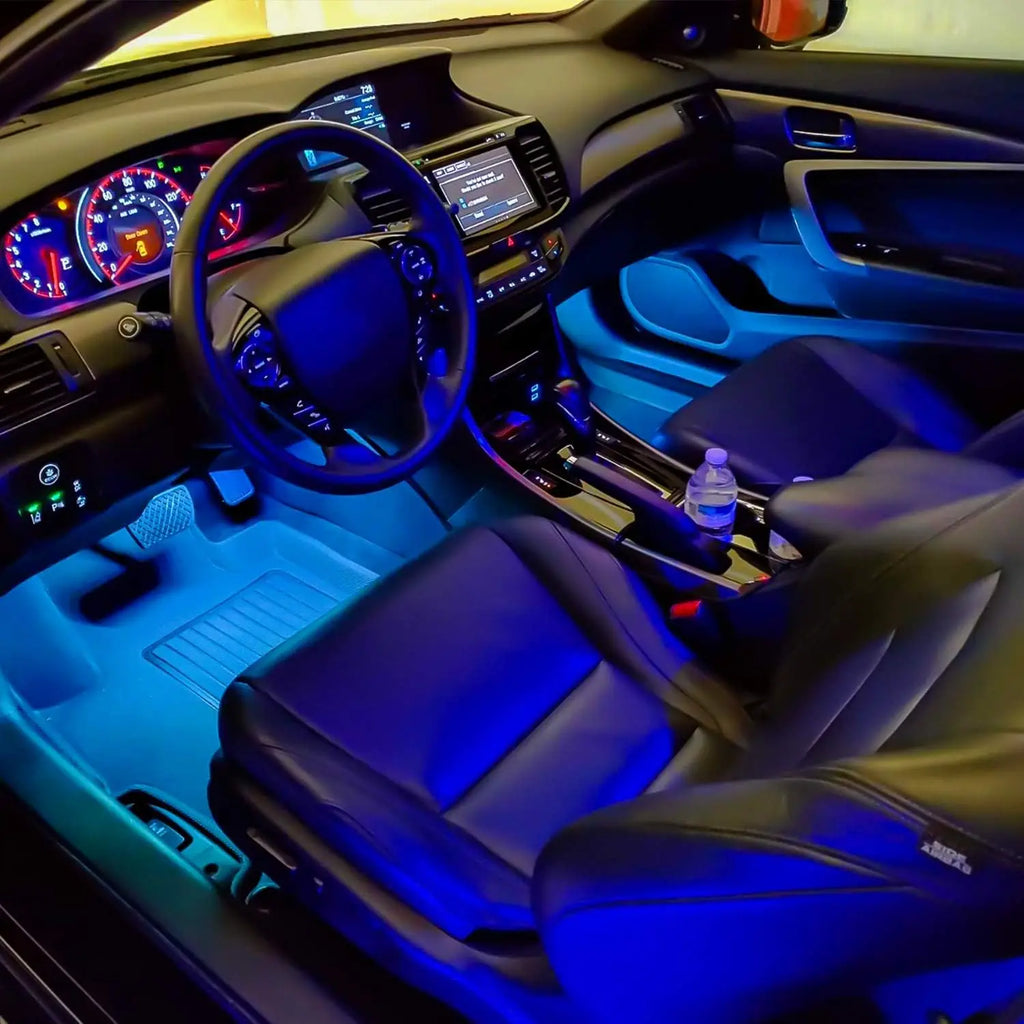 4-Pc Multicolor Music-Sync Car LED Interior Kit