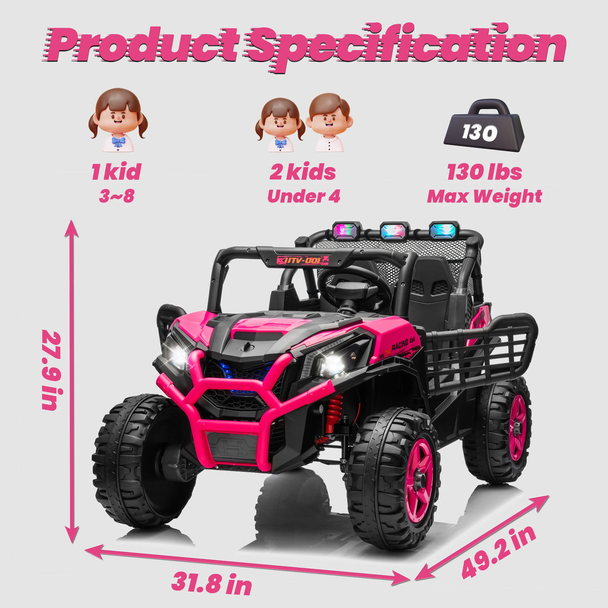 24V 2-Seater Kids Ride-On Off-Road UTV