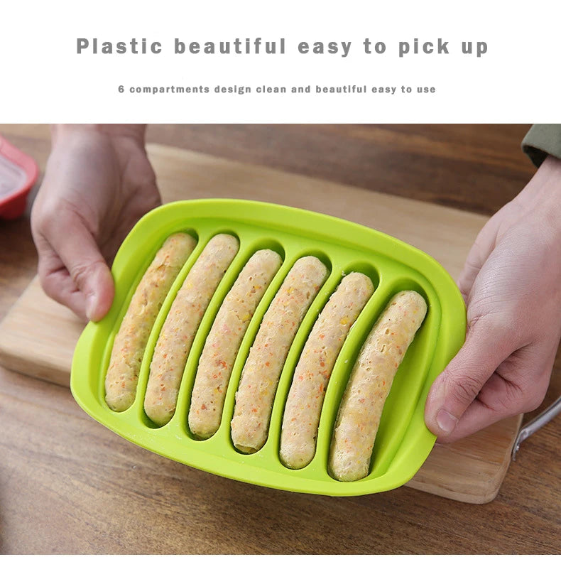 Hot Dog Slicer Barbecue Sausage Cutter Barbecue Tools Camping Innovation Kitchen Utensils Silicone Hot Dog Sausage Mold