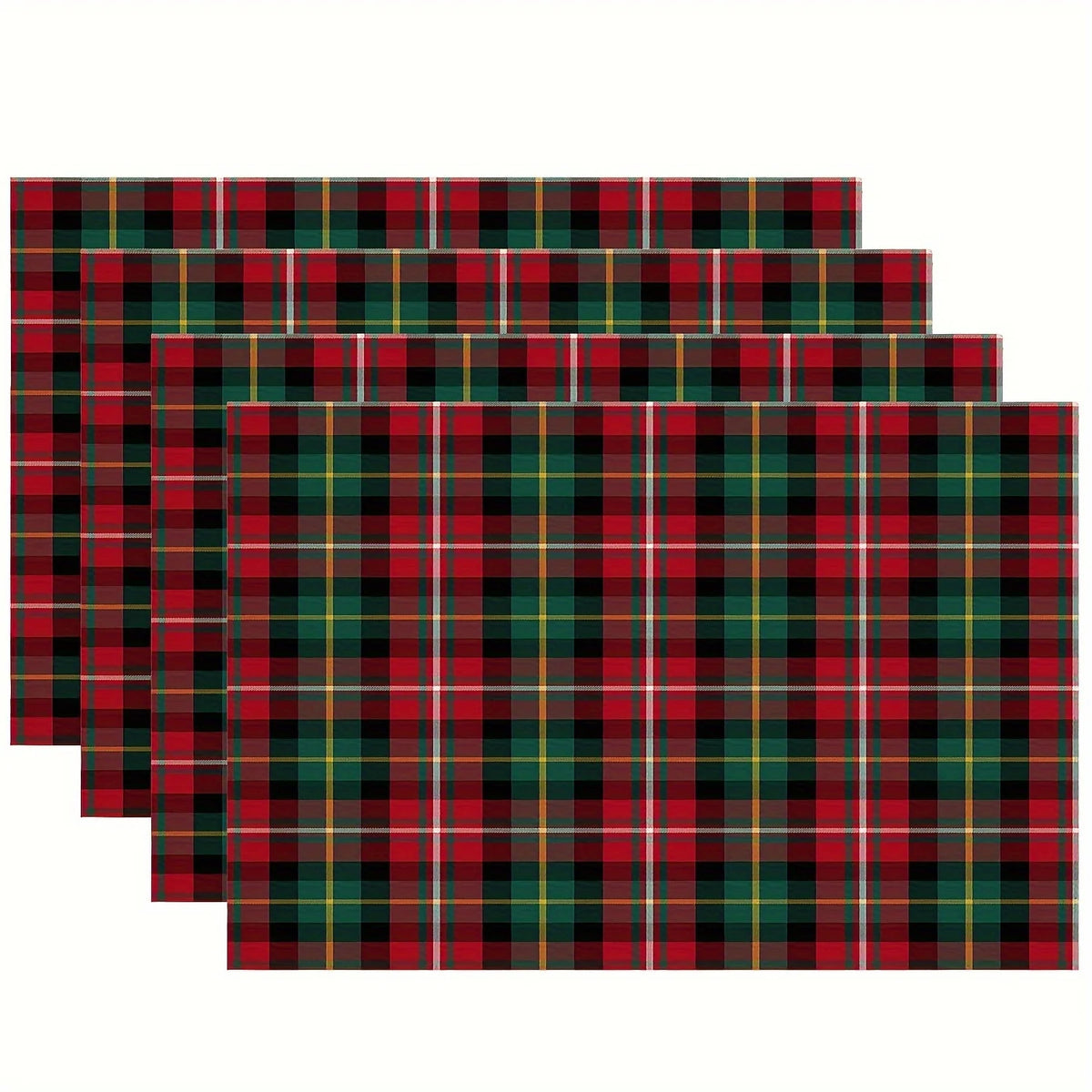 Christmas Plaid Linen Table Mats