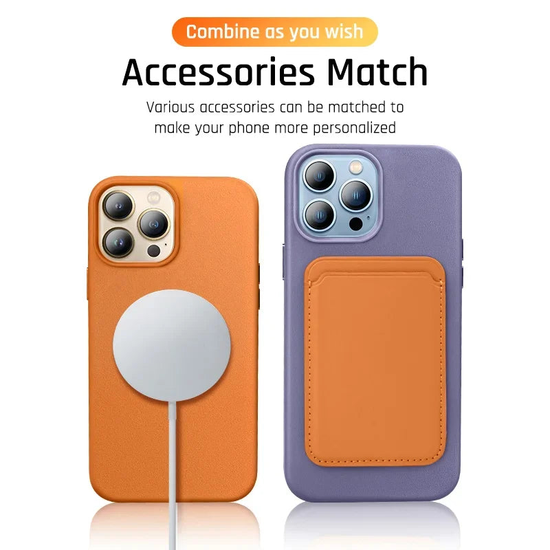 Original Leather Wireless Charging Animation Cases for iPhone 16