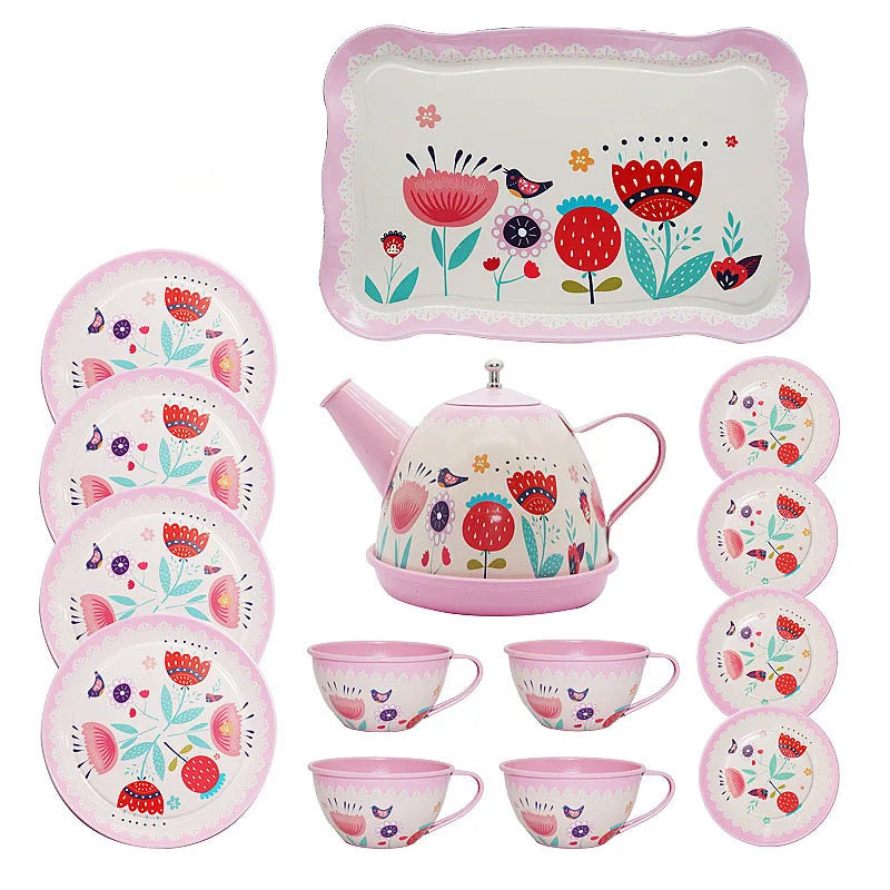 Simulation Tea Set Teapot Kitchen Afternoon Tea Pretend Play Toy Children's Play House Tableware Educational Toys For Girls Kids