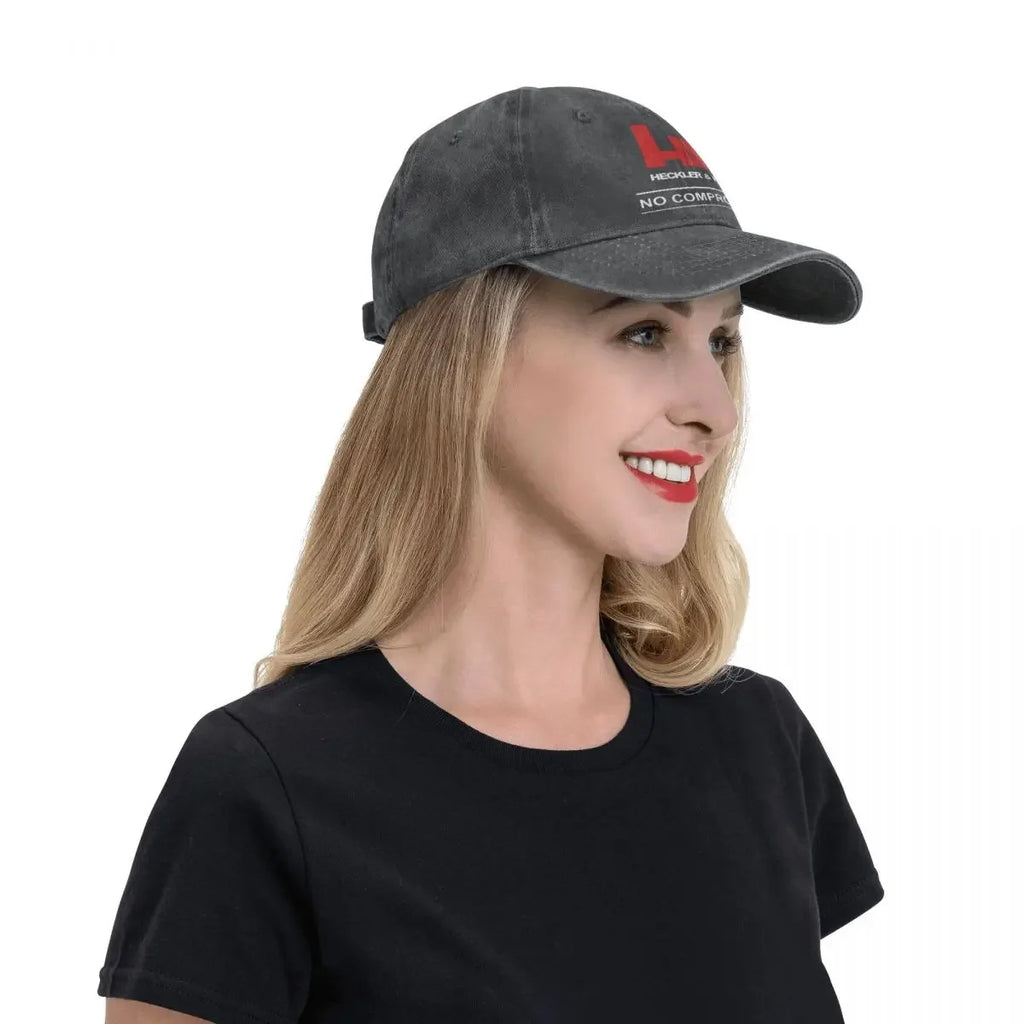 Firearm HK Compromise Baseball Cap Unisex Style Distressed Denim Washed Snapback Hat Heckler Koch Outdoor Summer Caps Hat