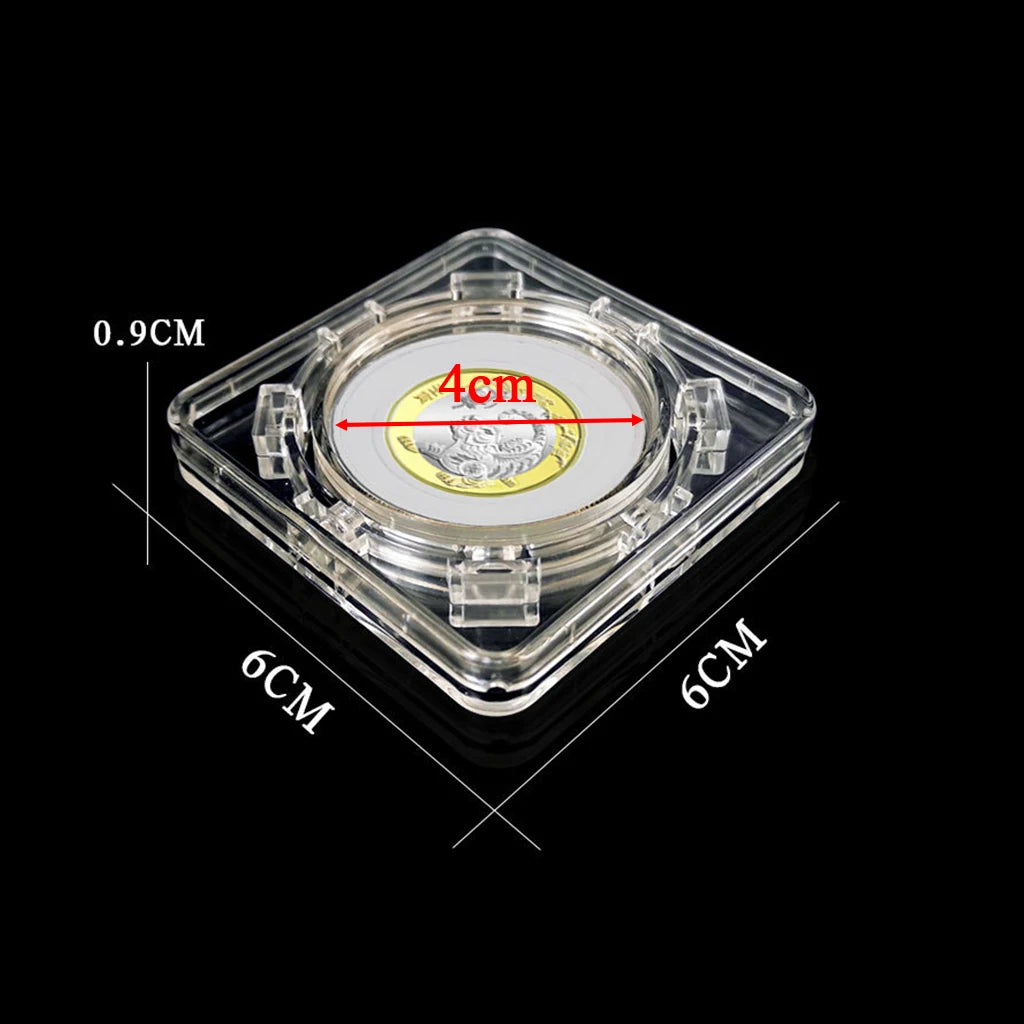 10Pcs Universal Rotating Coin Storage Box Display Stand for 17/20/25/27/30/33/38/40mm Dia. Medal Coin Holder Collection Organize