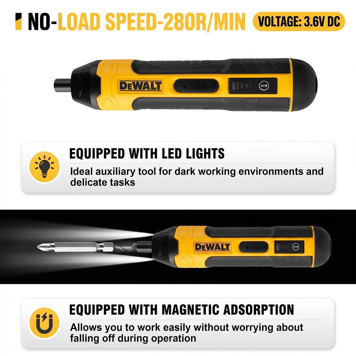 Cordless Rechargeable Electric Screwdriver, 1300mAh