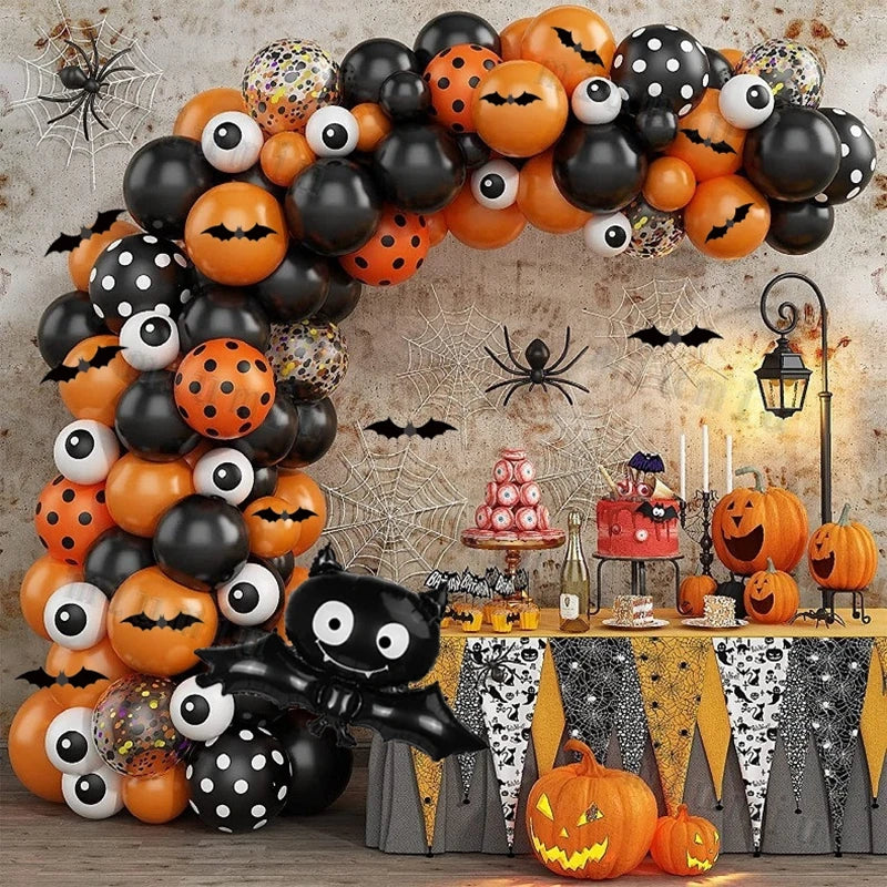 Black and Orange Halloween Balloon Garland Arch Kit