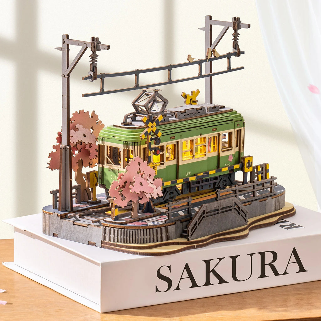 Rolife Wooden 3D Puzzle Sakura Journey Tram DIY Model