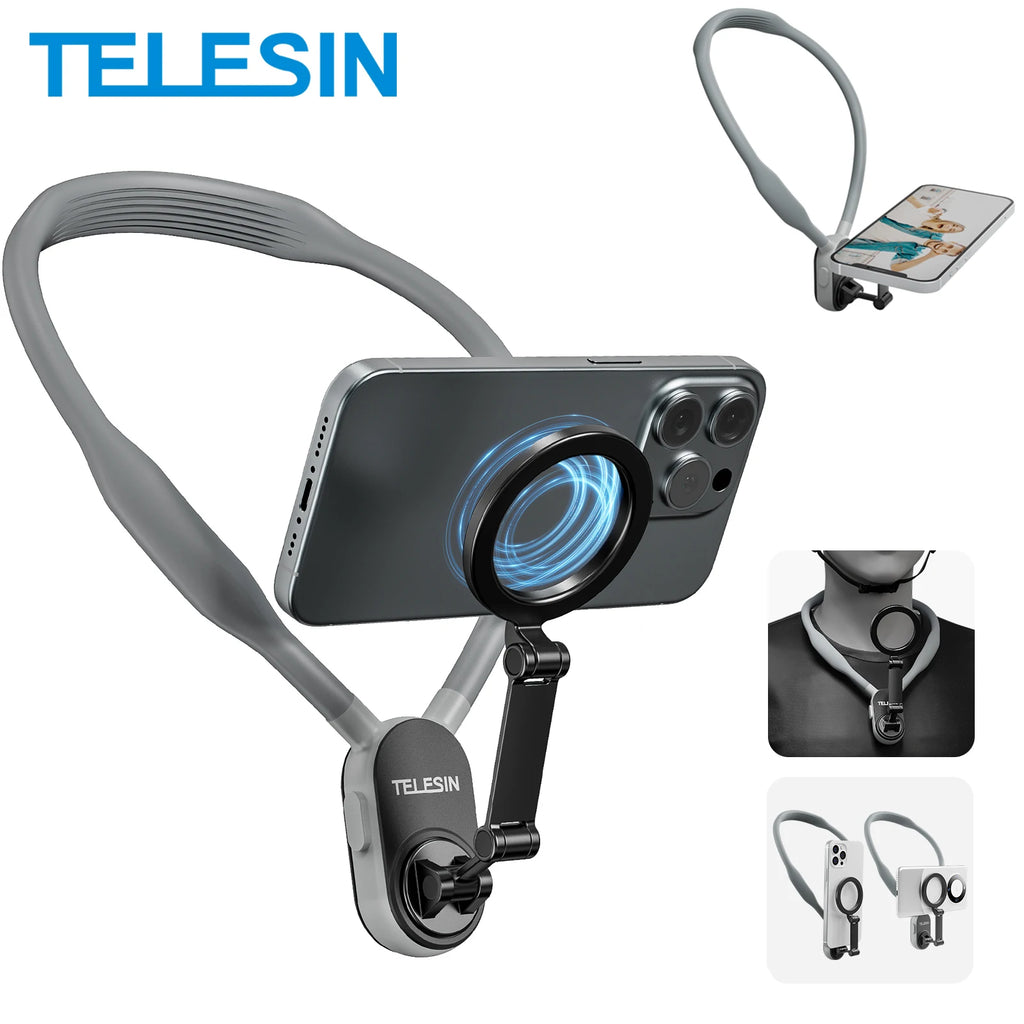 Telesin Silicone Magnetic Quick Release Neck Mount Hold for Iphone