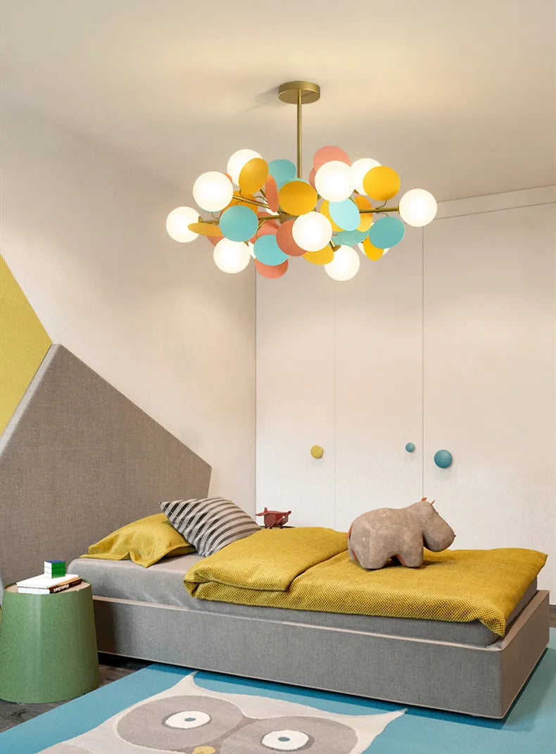 Modern Chandelier Grape Design Glass Pendant Light Indoor LED Nordic Light For Living Room Dining Hall Hotel Kitchen Island Lamp