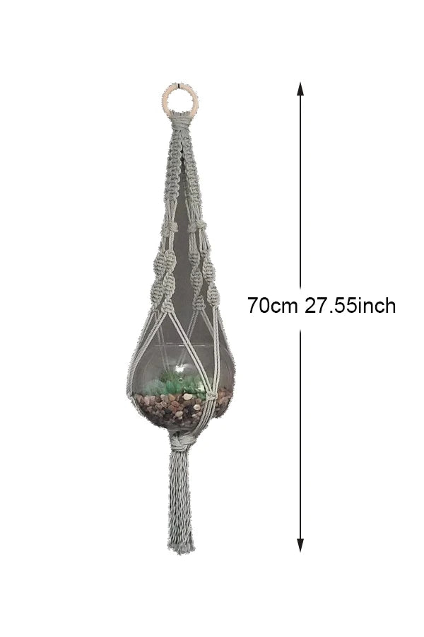 Colourful Boho Macrame Plant Holder Hand Woven 100% Cotton Flower Pot Hanger Hanging Basket For Indoor Plants Bonsai Home Decor