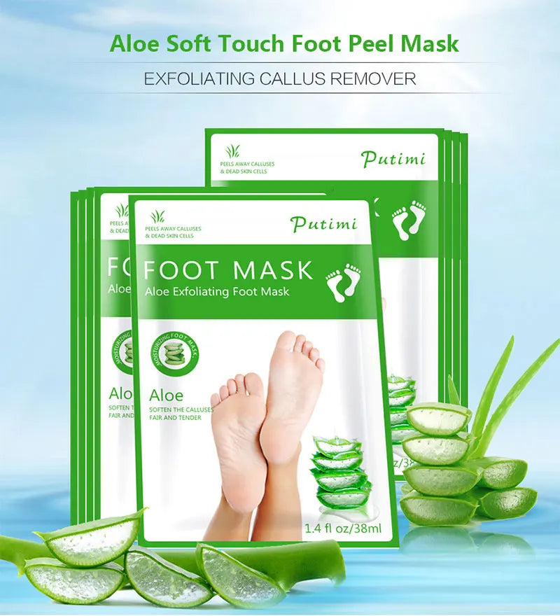1-10Pcs Exfoliating Foot Mask Foot Spa Pedicure Socks Removing Dead Skin Whitening Heels Peeling Anti Cracked Foot Skin Care