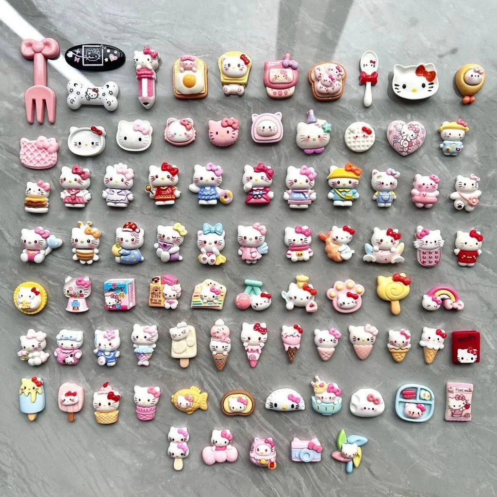 Hello Kitty Refrigerator Magnet Cute Cartoon Cute Cartoon Resin Material Magnetic Tile Fashion Personality Small Accessories