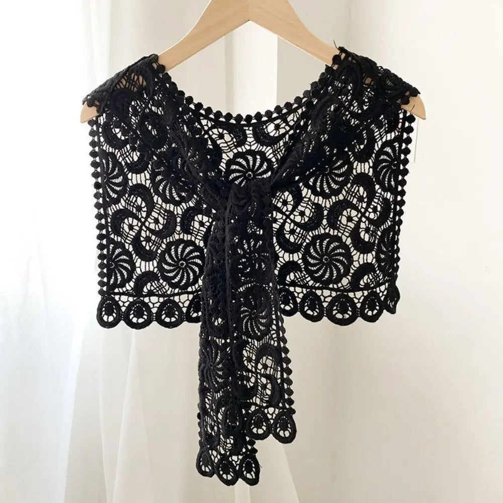 Solid Color Knitted Shawl High-quality Women Ladies Casual Fake Collar Summer Female Scarf