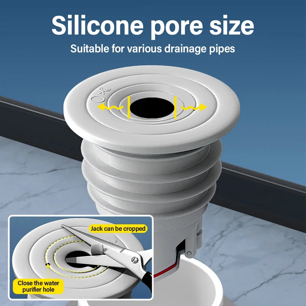 Silicone Drain Pipe for Kitchen Sink, Drain Trap, Dish Drainer, Sewer Sealing Plug, Bathroom Accessories, Siphon, Bathtub, Home