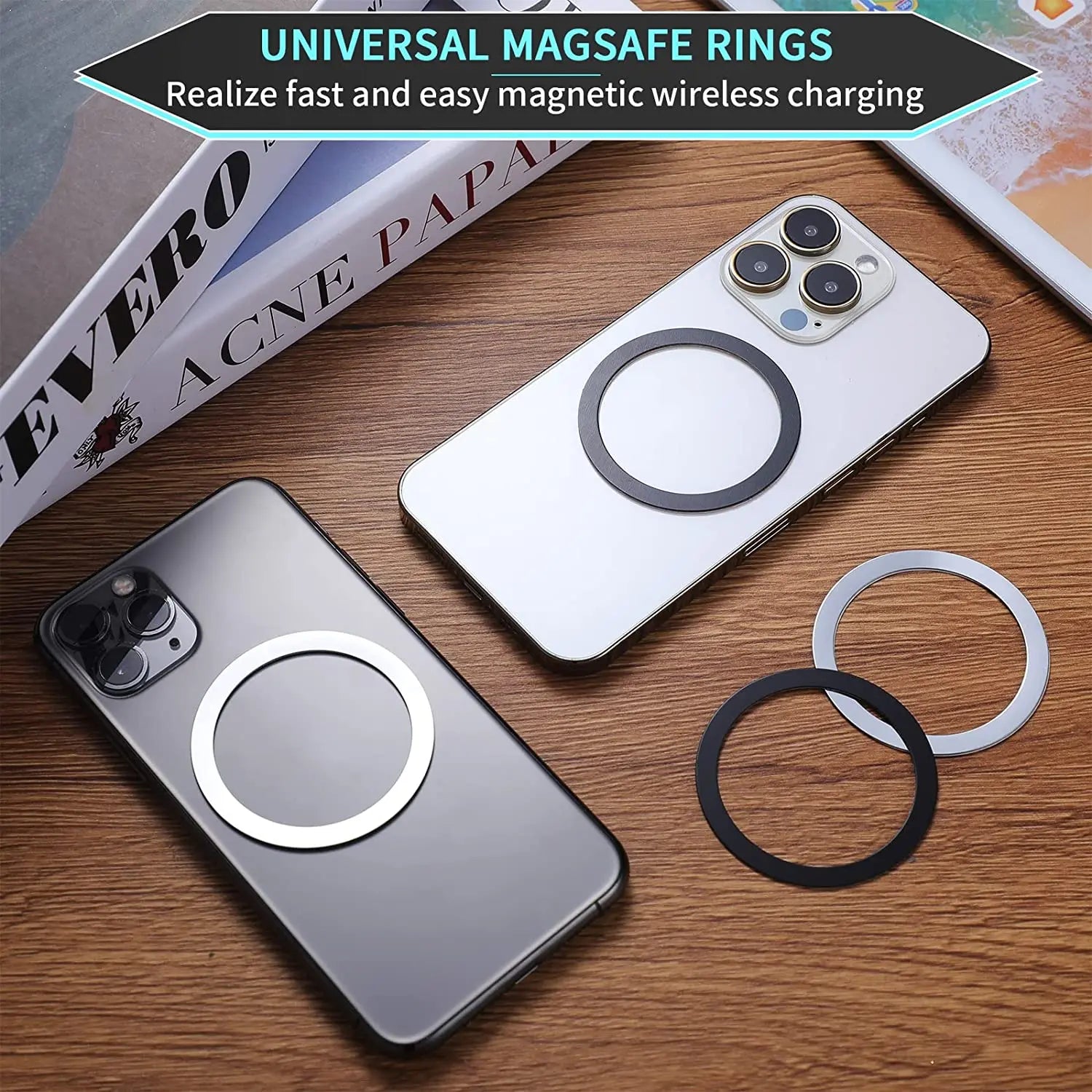 10PCS for Magsafe Magnetic Plate Ring Universal Stickers Support Wireless Charger Metal Plate Sheet for iPhone Samsung Xiaomi