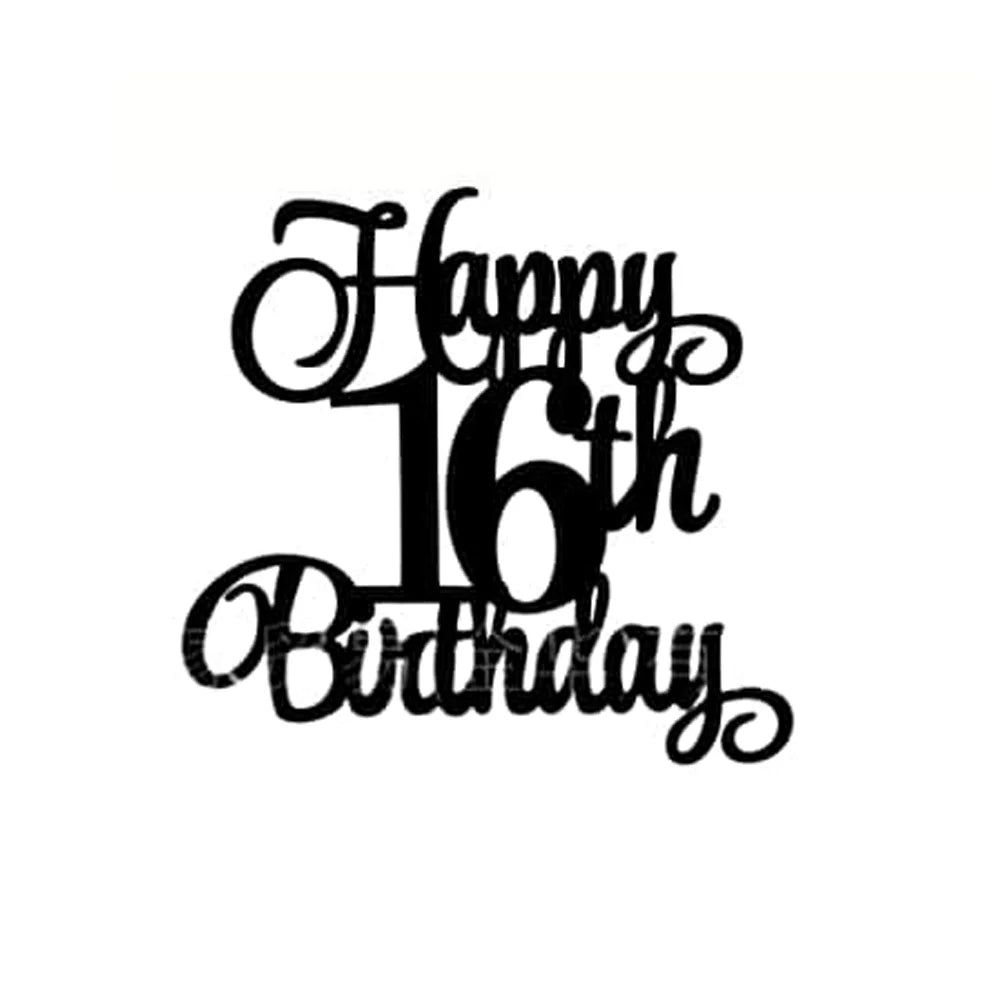 1 pcs Personalised Age Cake Topper Cupcake Flag Happy Birthday Glitter 30th 40th 50th 60th 70th 80th 90th Decor Adult Kids