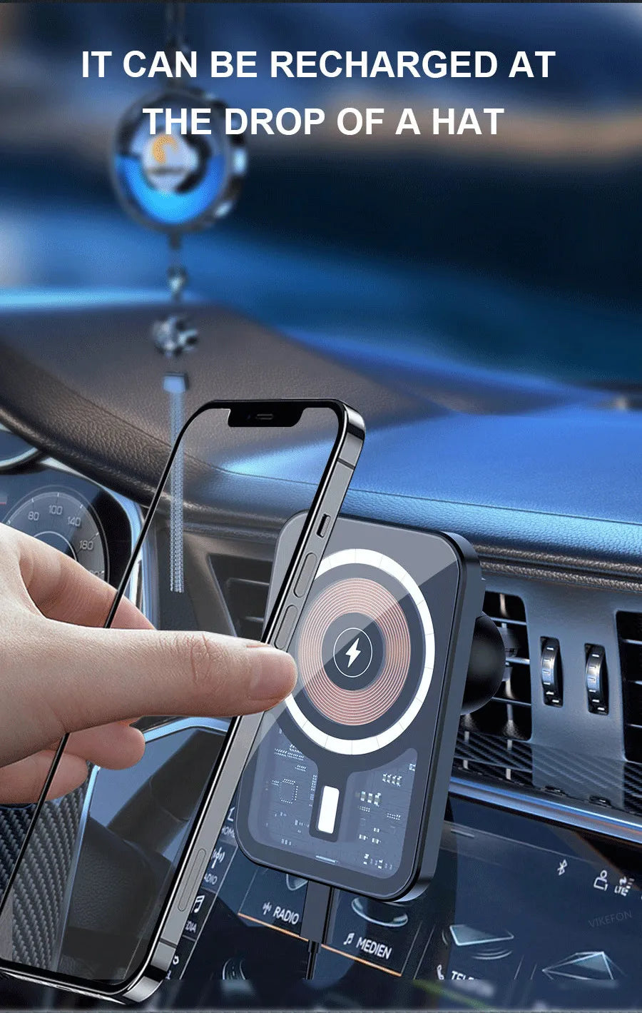Magnetic Wireless Charger Car Air Vent Mount Phone Holder Stand Fast Charging Station For iPhone 13 14 15 16 17 Pro Max macsafe
