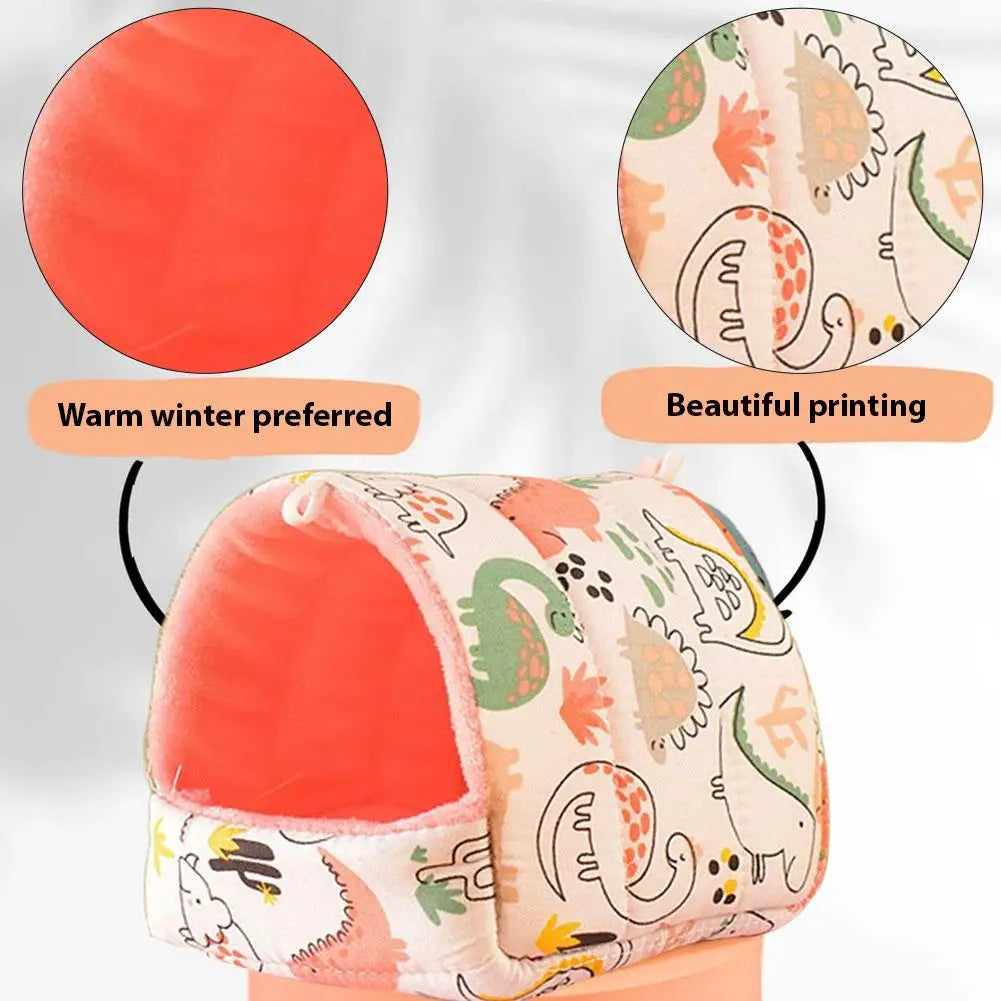 Winter Cute Cartoon Rabbit Squirrel Mini Cage Guinea House Pig Pet Soft Animal Bed Mat Small Warm Hamster Nest Sleeping S5W0