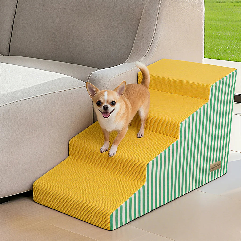 3/4/5 Steps High-Density Foam Dog Stairs with Gentle Slope