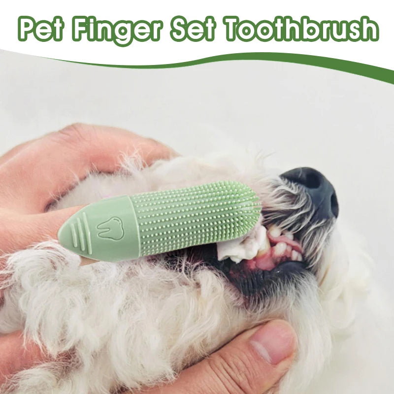 1pcs Dog Toothbrush, 360° Cleaning Finger Toothbrush for Dogs, Food Grade Silicone Dog Finger Toothbrush for Dogs\ Cats Dental