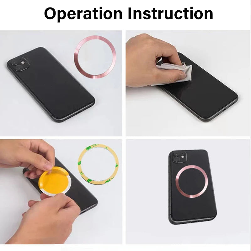 Magnetic Metal Plate Ring for Magsafe Wireless Charger Iron Sheet Sticker Car Phone Holder Magnet Patch for IPhone12 13/Pro/Max