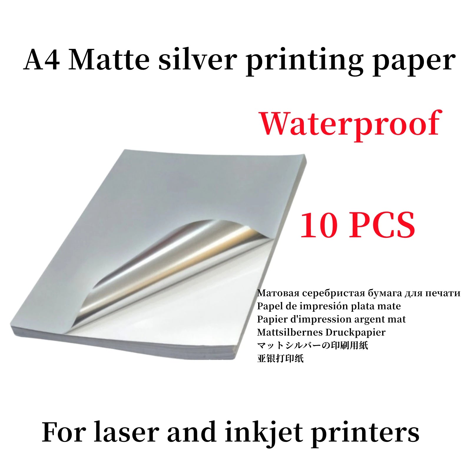 50/10 Sheets A4 Transparent Printable Vinyl Sticker Paper Waterproof Self-Adhesive Glossy paper for Inkjet Printer DIY Crafts