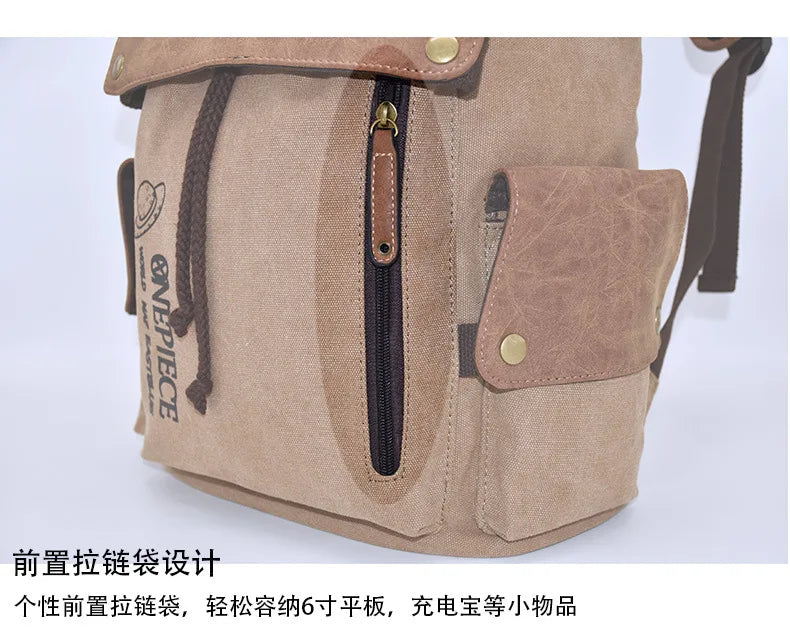 Cartoon Animation AttackonTitan ONEPIECE NARUTO Large Capacity Canvas Backpack