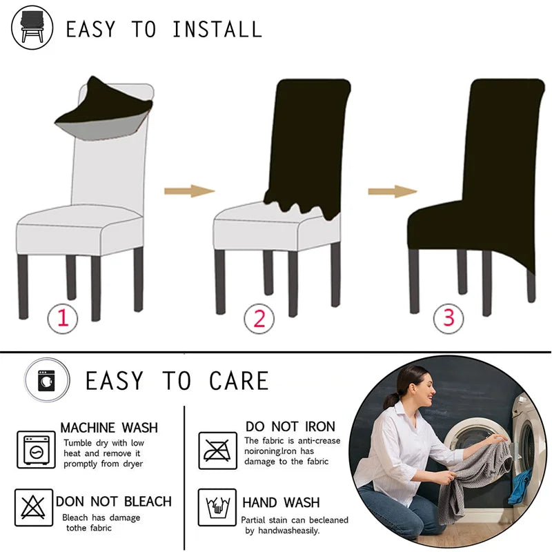 1PC Jacquard Chair Cover Stretch XL Size Long Back Chair Covers Seat Covers For Wedding Dining Room Home Kitchen Chairs
