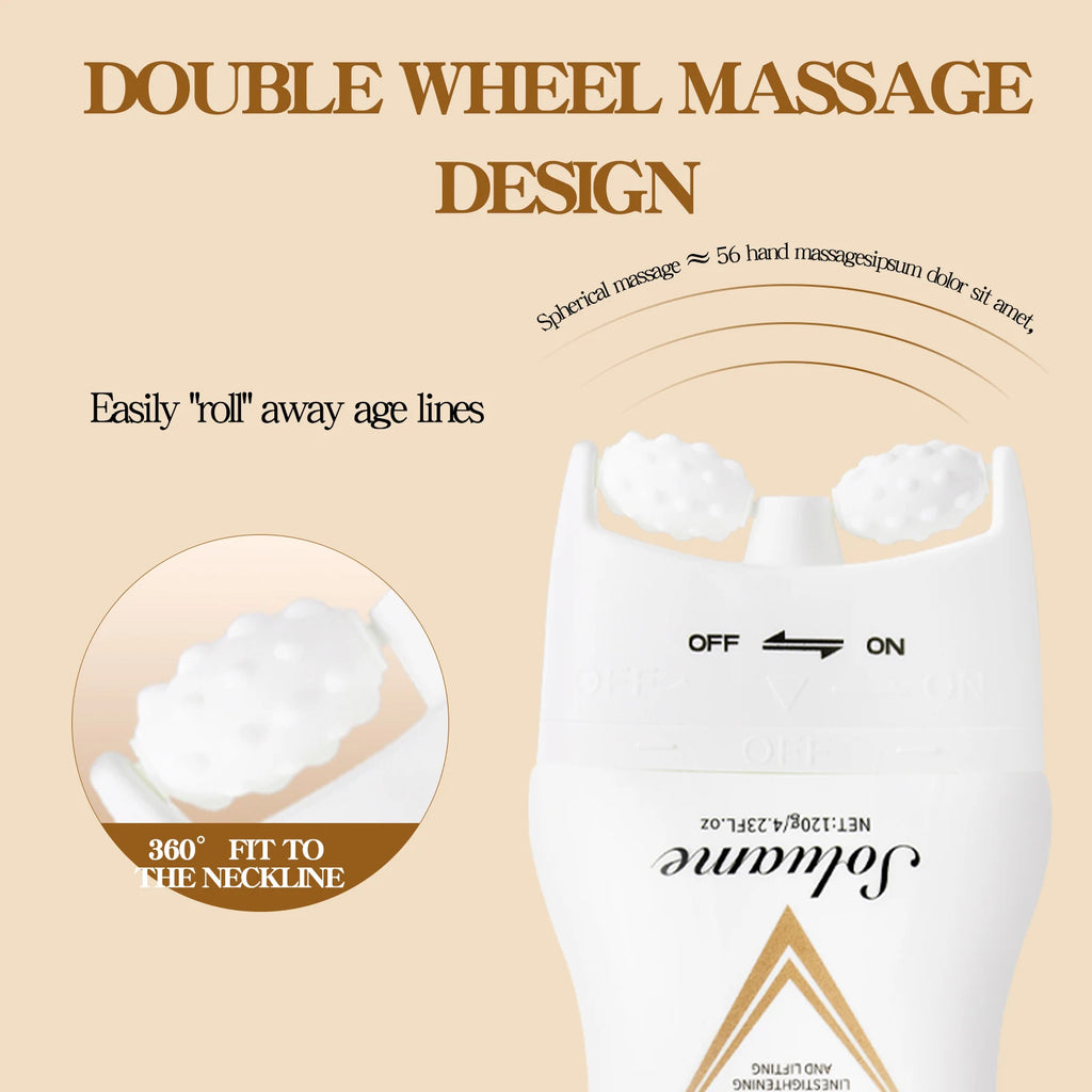 Firming&Lifting Collagen Neck Cream Moisturizing Neck Lotion with Massage Roller Easily Absorbed, Massages Neck Skin Care