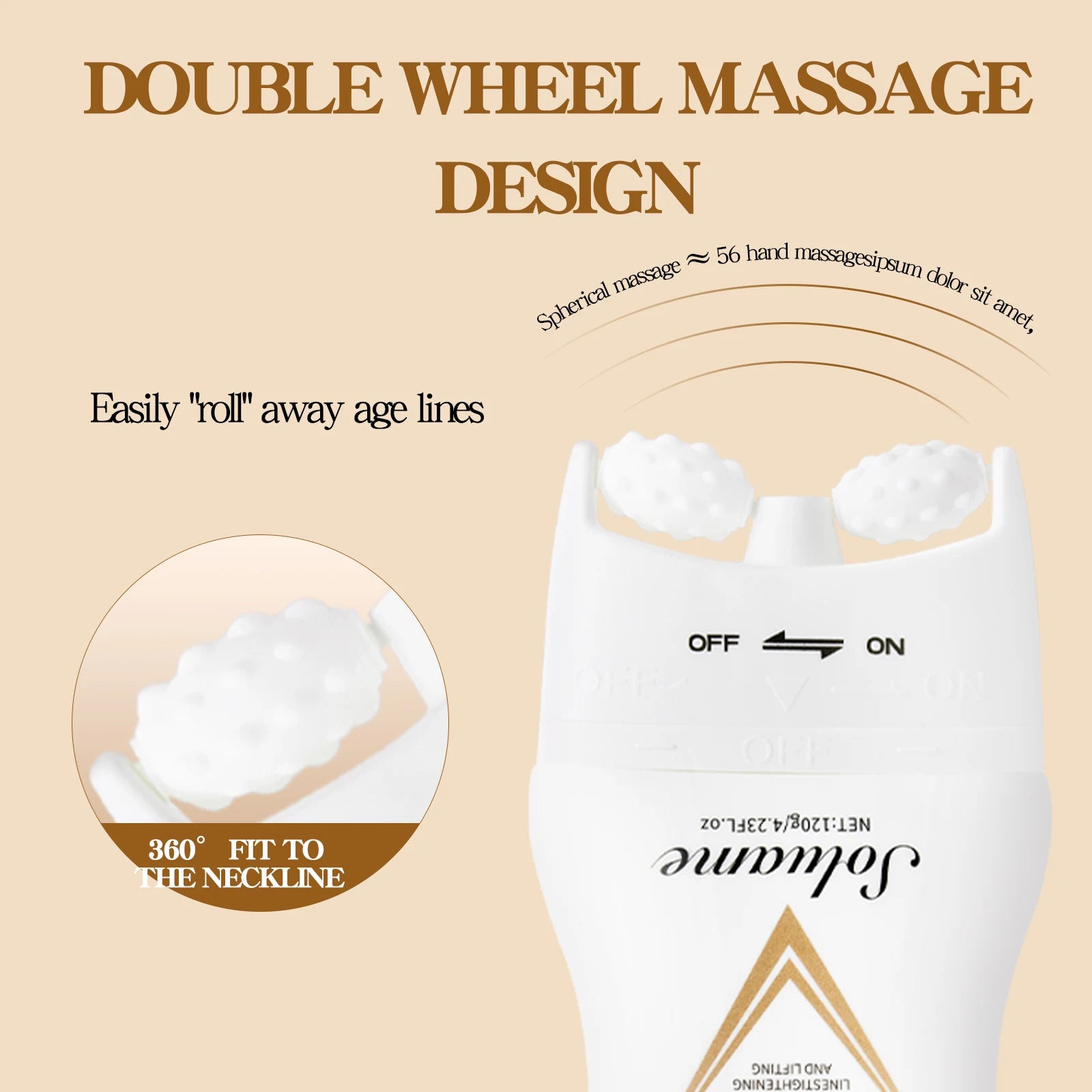 Firming&Lifting Collagen Neck Cream Moisturizing Neck Lotion with Massage Roller Easily Absorbed, Massages Neck Skin Care