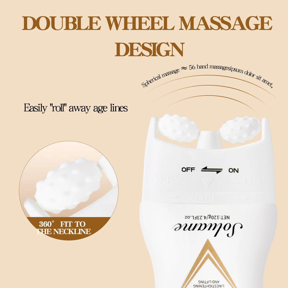 Firming&Lifting Collagen Neck Cream Moisturizing Neck Lotion with Massage Roller Easily Absorbed, Massages Neck Skin Care