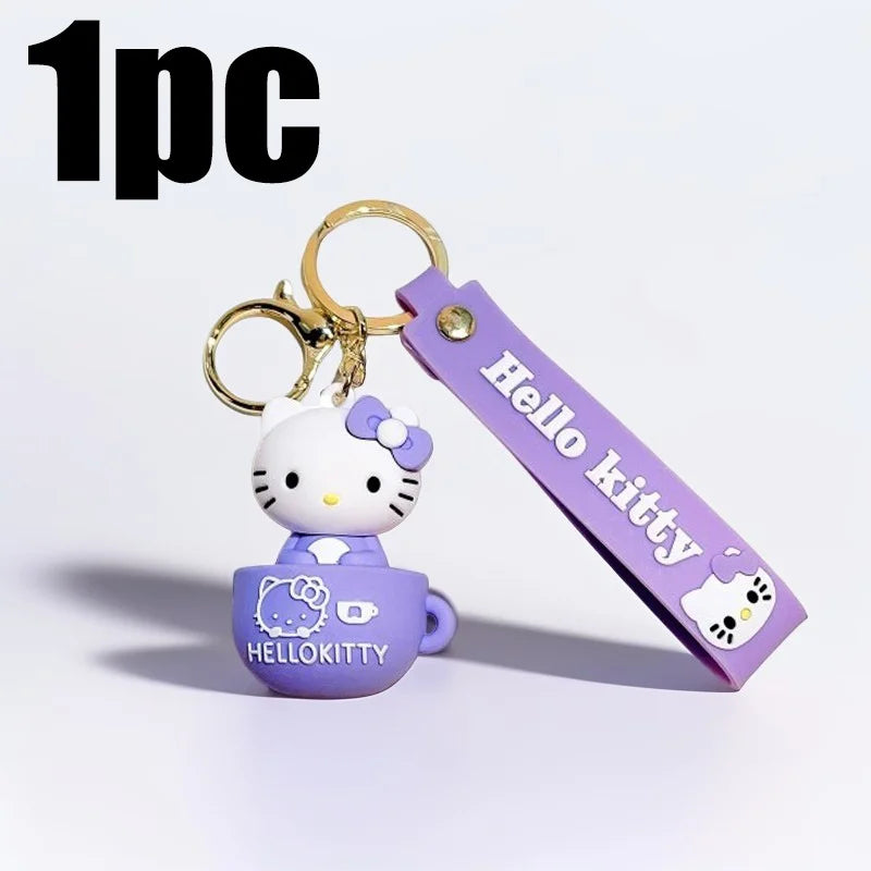 MINISO Cute Cartoon KT Keychain Girl Schoolbag Shoulder Bag Car Keyring Kid Children Kawaii Gift Festival gifts Festival gifts