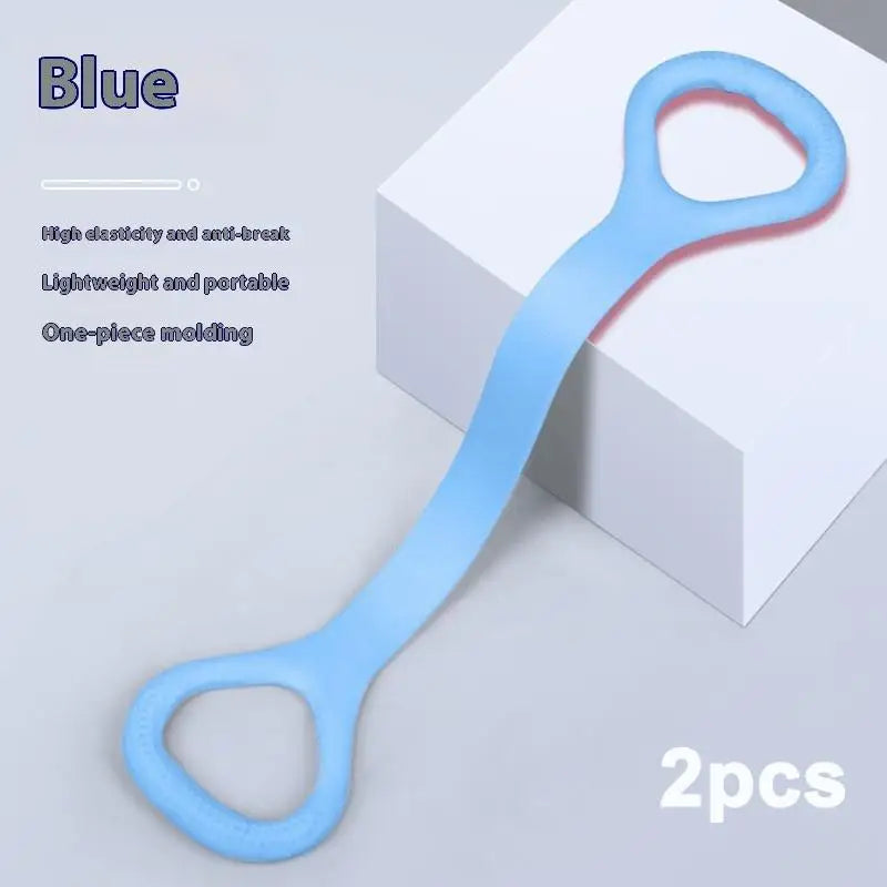 [J] 2Pcs 8-shaped Fitness Resistance Band Sports Workout Elastic