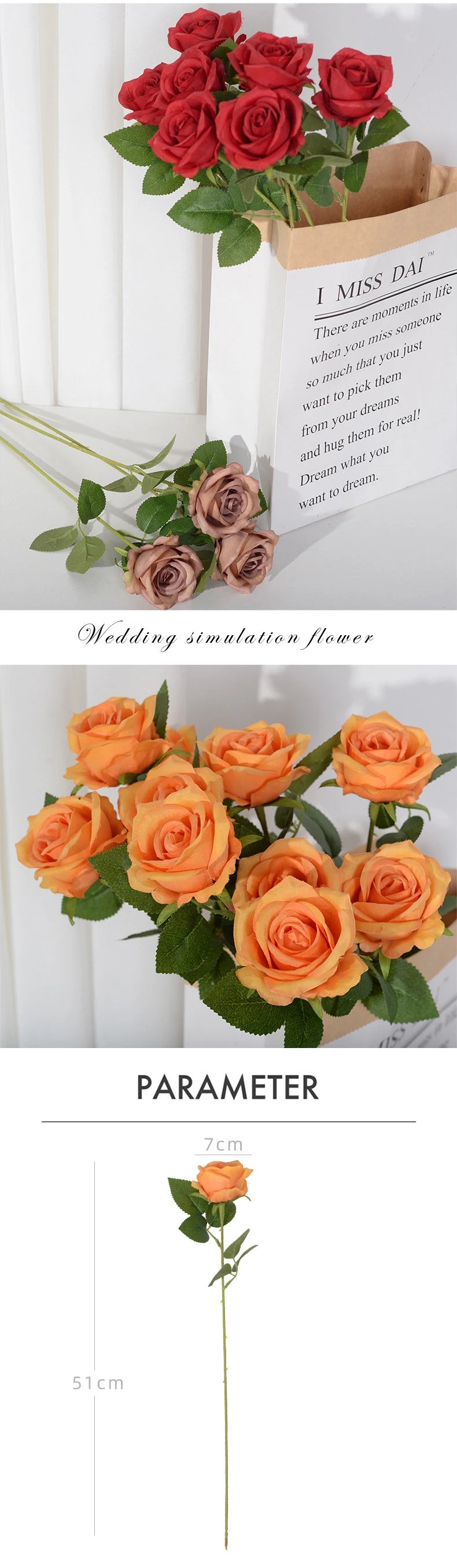 3/5/10/20pcs Silk Artificial Roses Flowers Bouquet Beautiful Fake Roses for Wedding Home Decor Fake Flowers Valentine's Day Gift