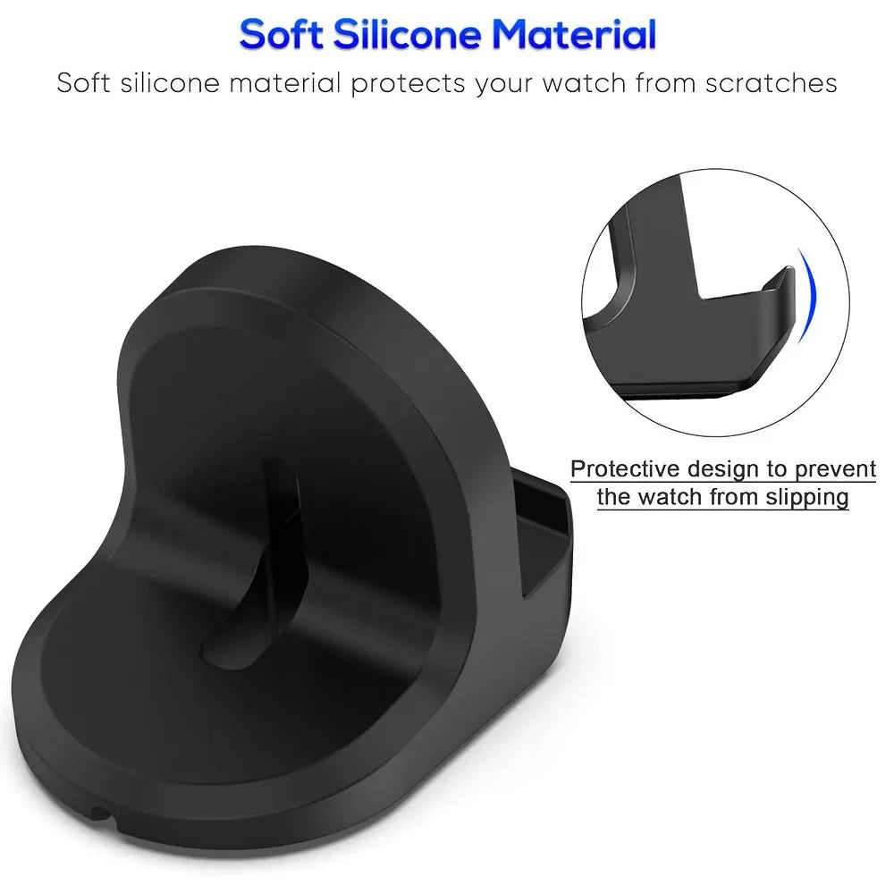 Wireless Charger Holder For Samsung Watch 7 40/44mm Charging Dock Station For Galaxy Watch 5/6 45/46mm Silicone Charger Cradle
