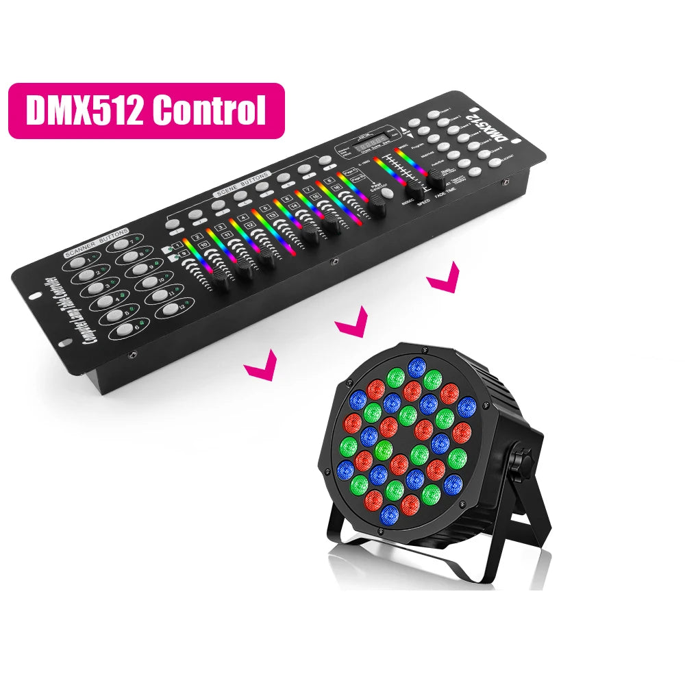 U'king 4PCS 36LED Par Light Dmx512 RGB LED Uplights