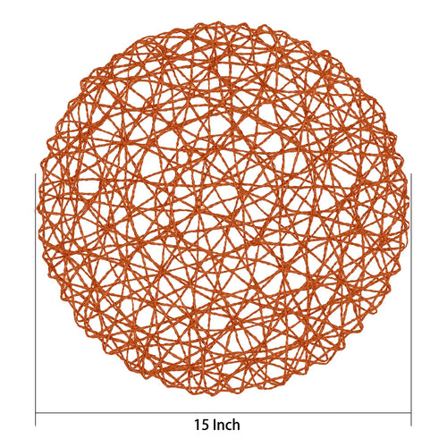 15'' Paper Braided Round Placemats Natural Non-Slip Heat Resistant Table Mats for Dining Tables Woven Indoor & Outdoor Placemats