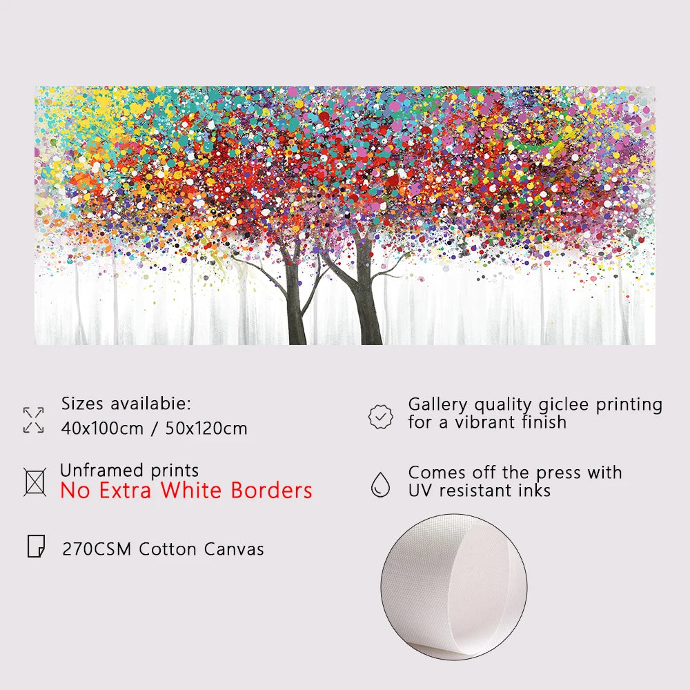 Nordic Abstract Colorful Leaves Tree Canvas Painting Still Life Poster Wall Art Pictures For Living Room Home Decor Frameless